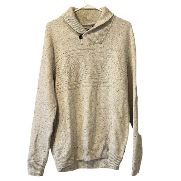 Chaps Men's Henley Sweater Elbow Pads Pullover Button Shawl Collar Size M - Picture 1 of 16